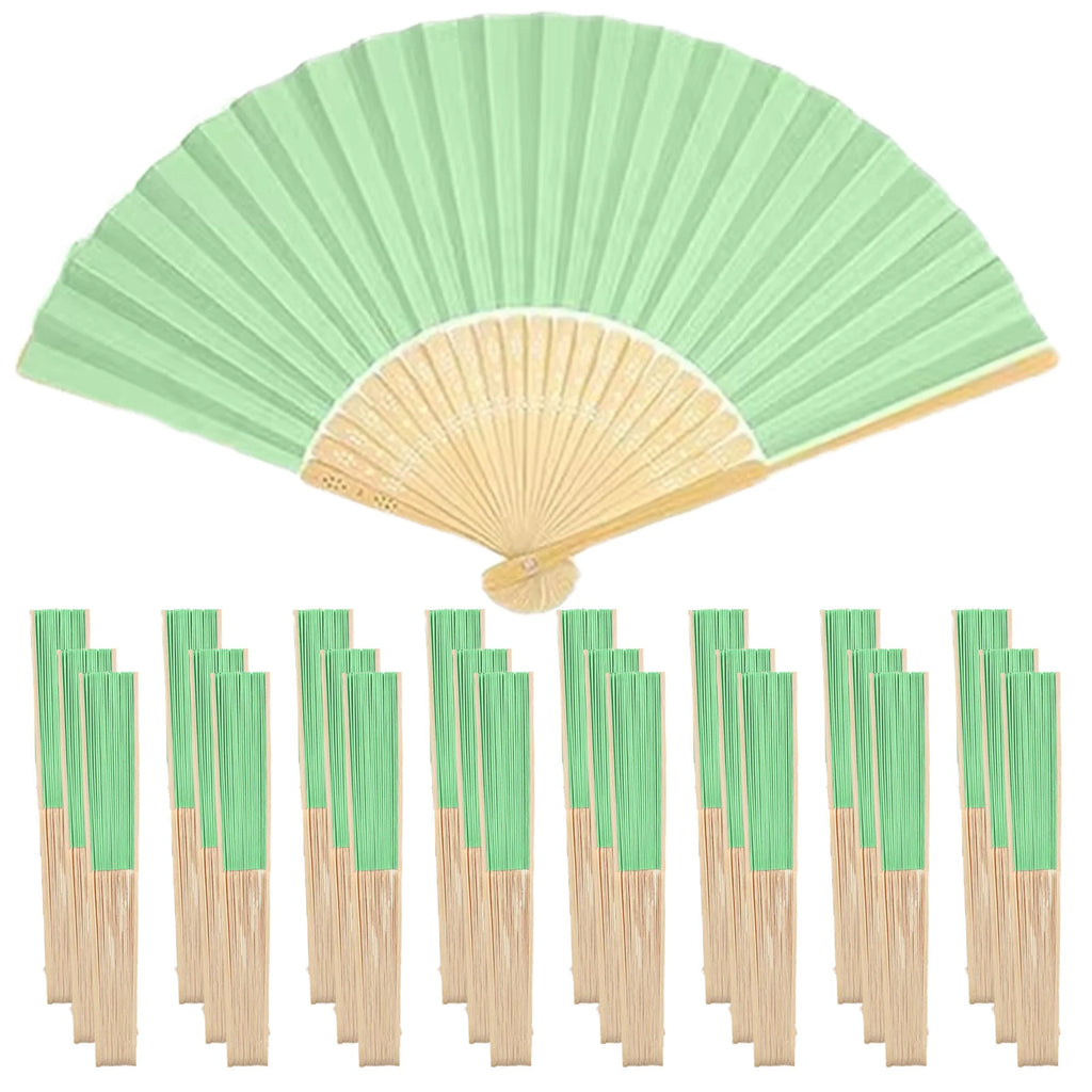 40-240PC Folding Hand Fans Optional Fabric Gift Bag