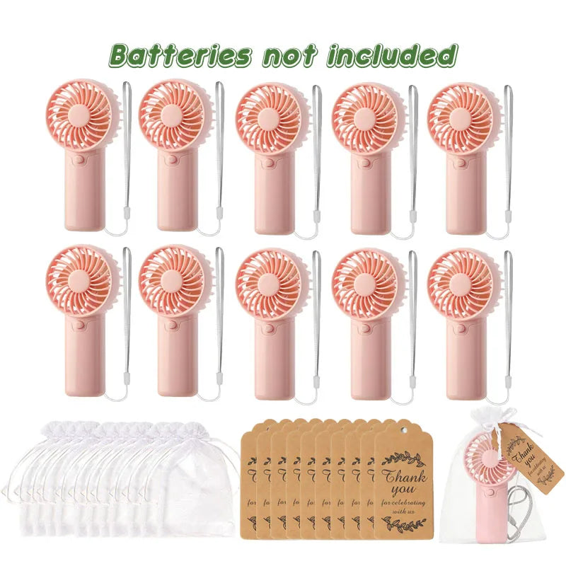 10-100PC Handheld Fans With Gift Cards & Bags