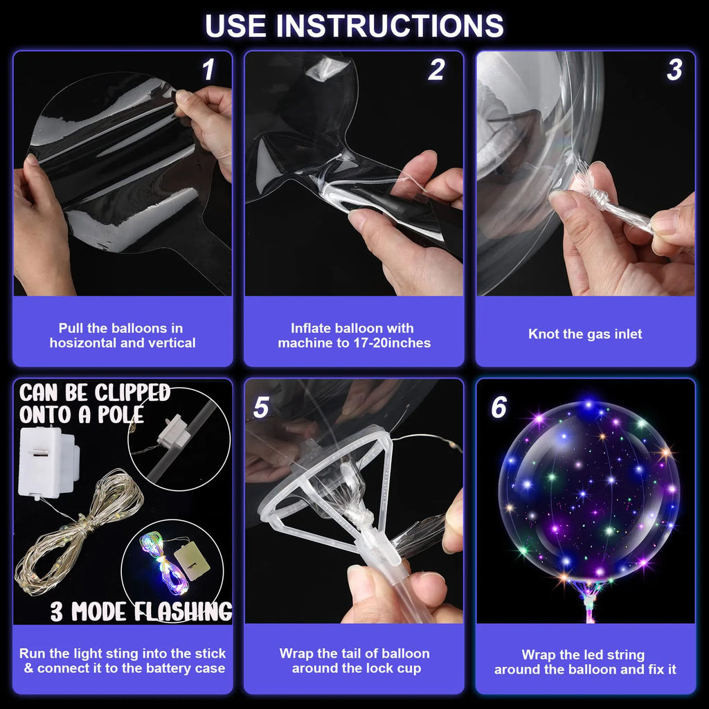 Light-Up Led Clear Balloons