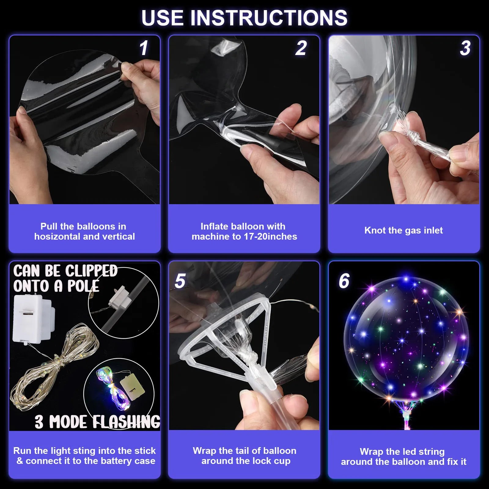 Light-Up Led Clear Balloons