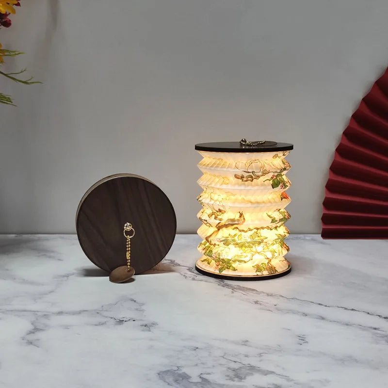 1PC Foldable Lantern Lamp Dimmable LED Light USB Rechargeable DIY Craft