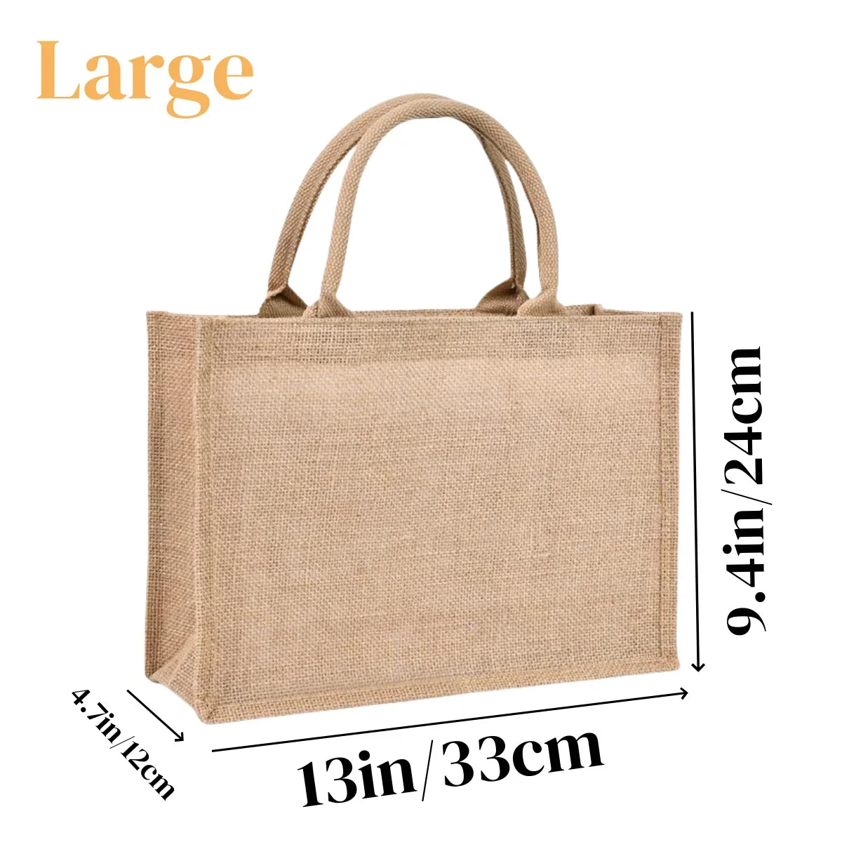 6-20PC Burlap Tote Bags with Handles