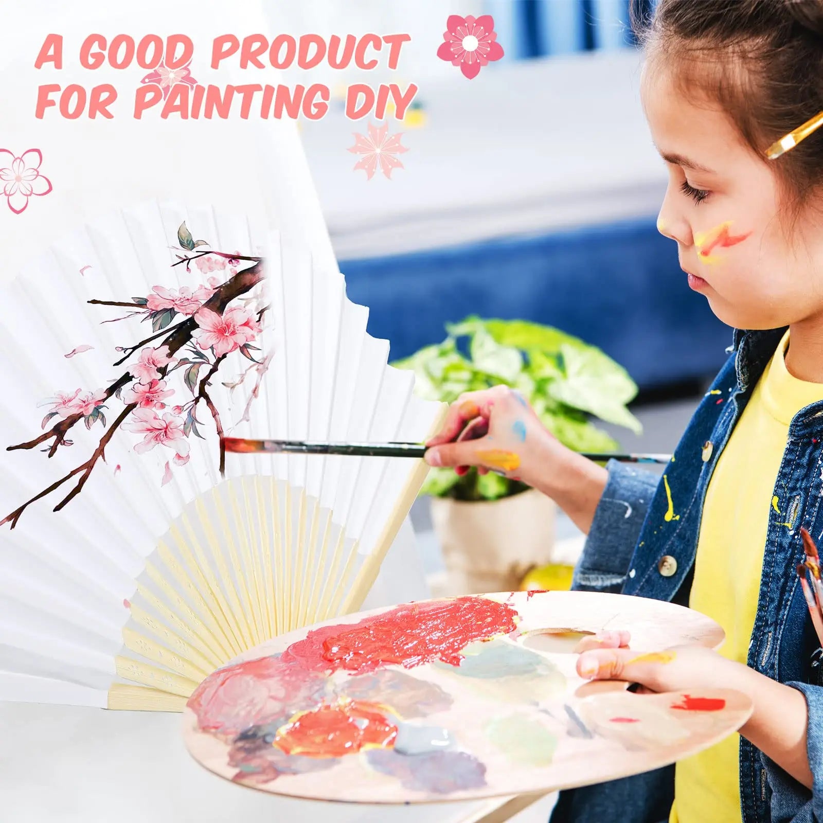 40-240PC Folding Hand Fans Optional Fabric Gift Bag