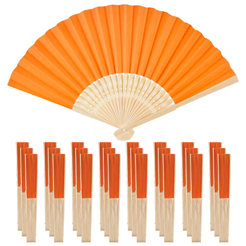 40-240PC Folding Hand Fans Optional Fabric Gift Bag