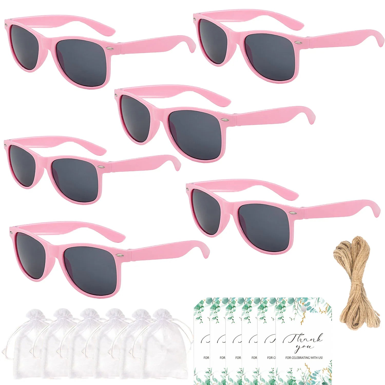 12-100PC Sunglasses With Thank You Card & Gift Bag