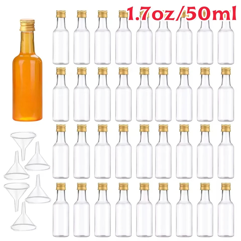 30-100PC Mini Liquor Bottles with Funnels