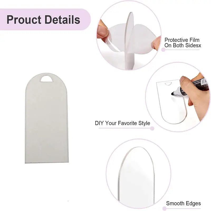 10-150PC Blank Acrylic Arch Place Card Name Tag