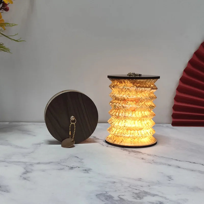 1PC Foldable Lantern Lamp Dimmable LED Light USB Rechargeable DIY Craft