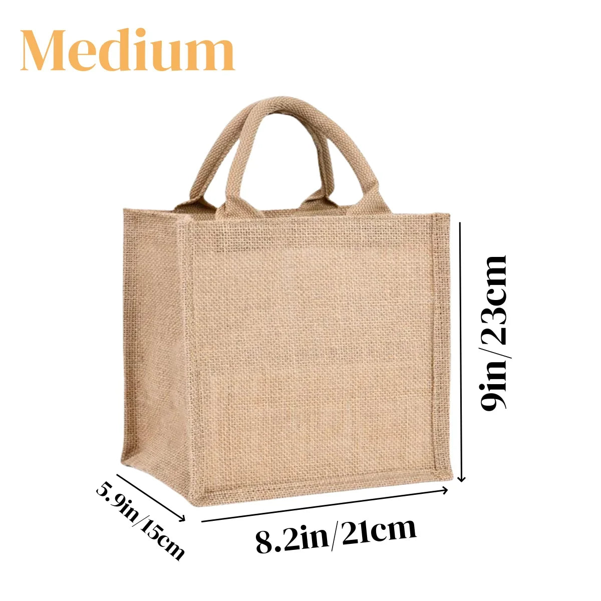 6-20PC Burlap Tote Bags with Handles