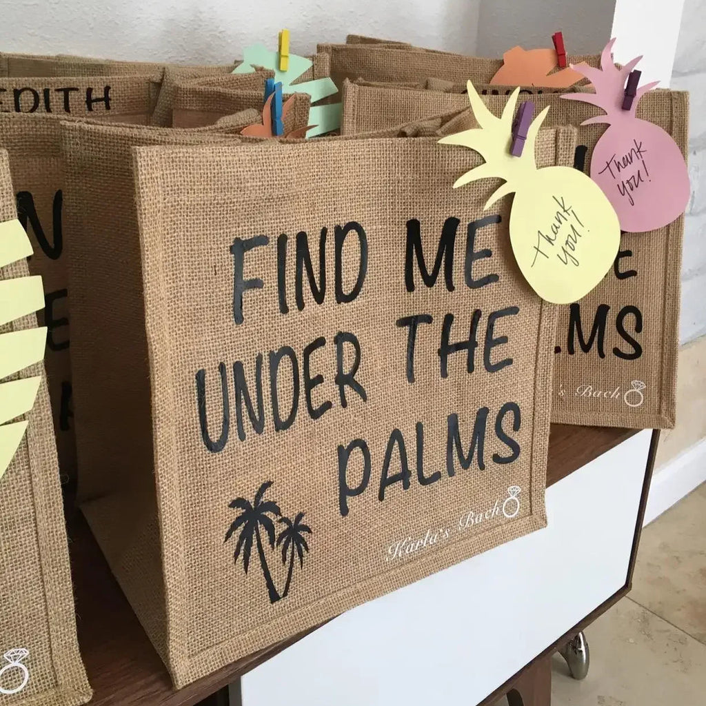 6-20PC Burlap Tote Bags with Handles