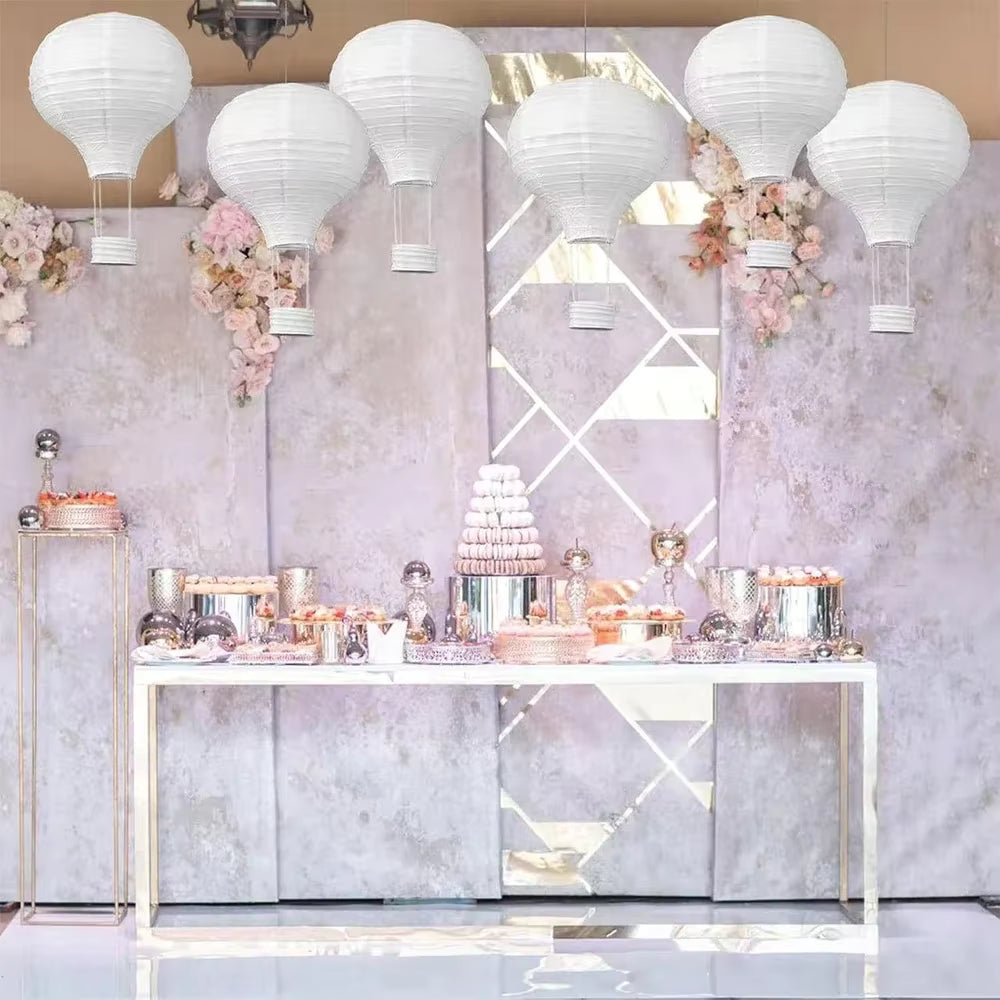 12PC Hot Air Balloon White Paper Lantern