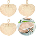 6/12/24PC 27cm Bamboo Raffia Hand Fans