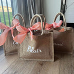 6-20PC Burlap Tote Bags with Handles