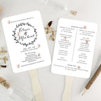 10/30PC Personalised Printed Paper Fans with Wooden Sticks