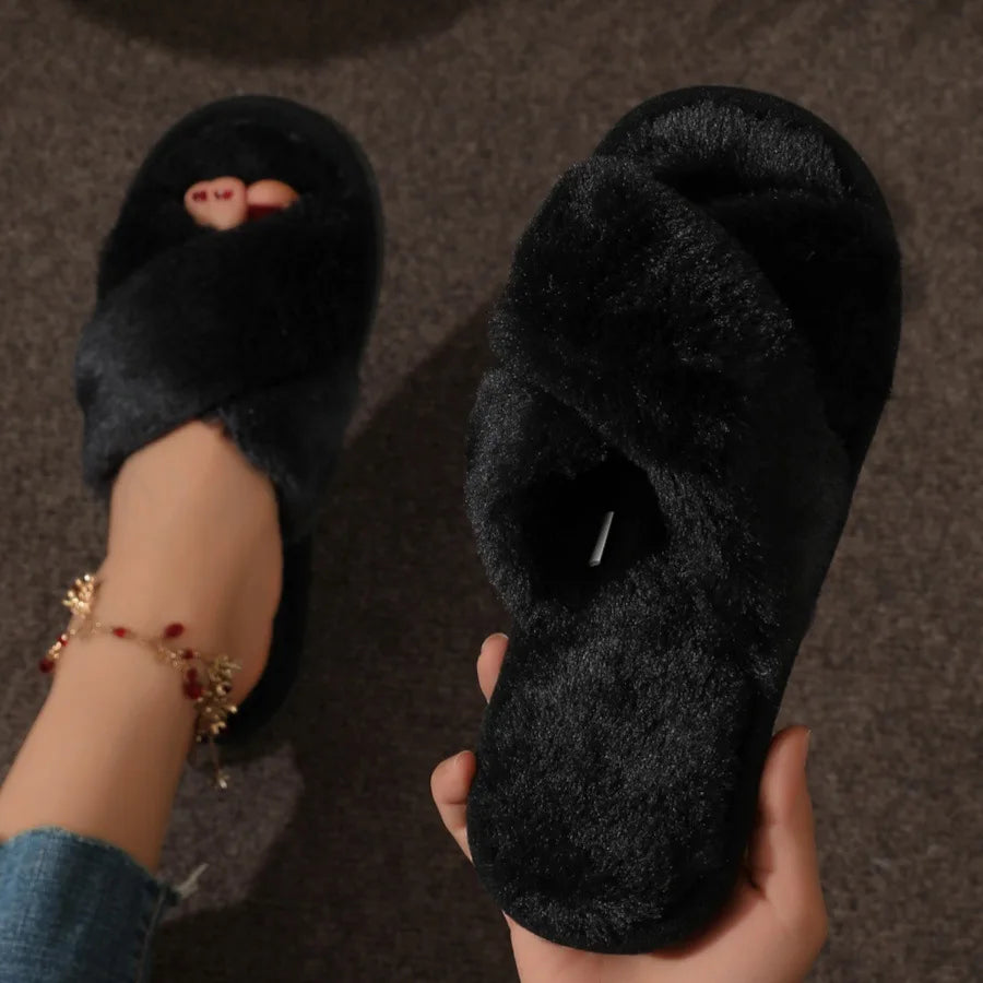 4-12 Sets Faux Fur Slippers