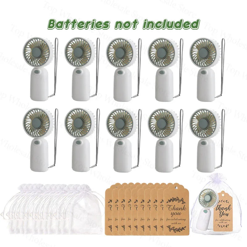 10-100PC Handheld Fans With Gift Cards & Bags