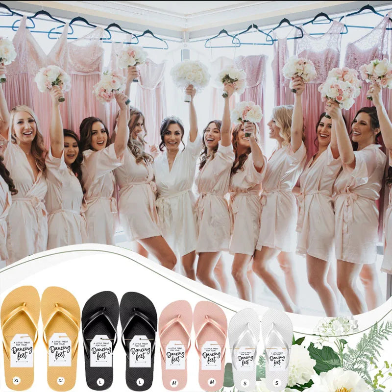 6-100 Pairs Flip Flops "A Little Treat For Your Dancing Feet" Tags