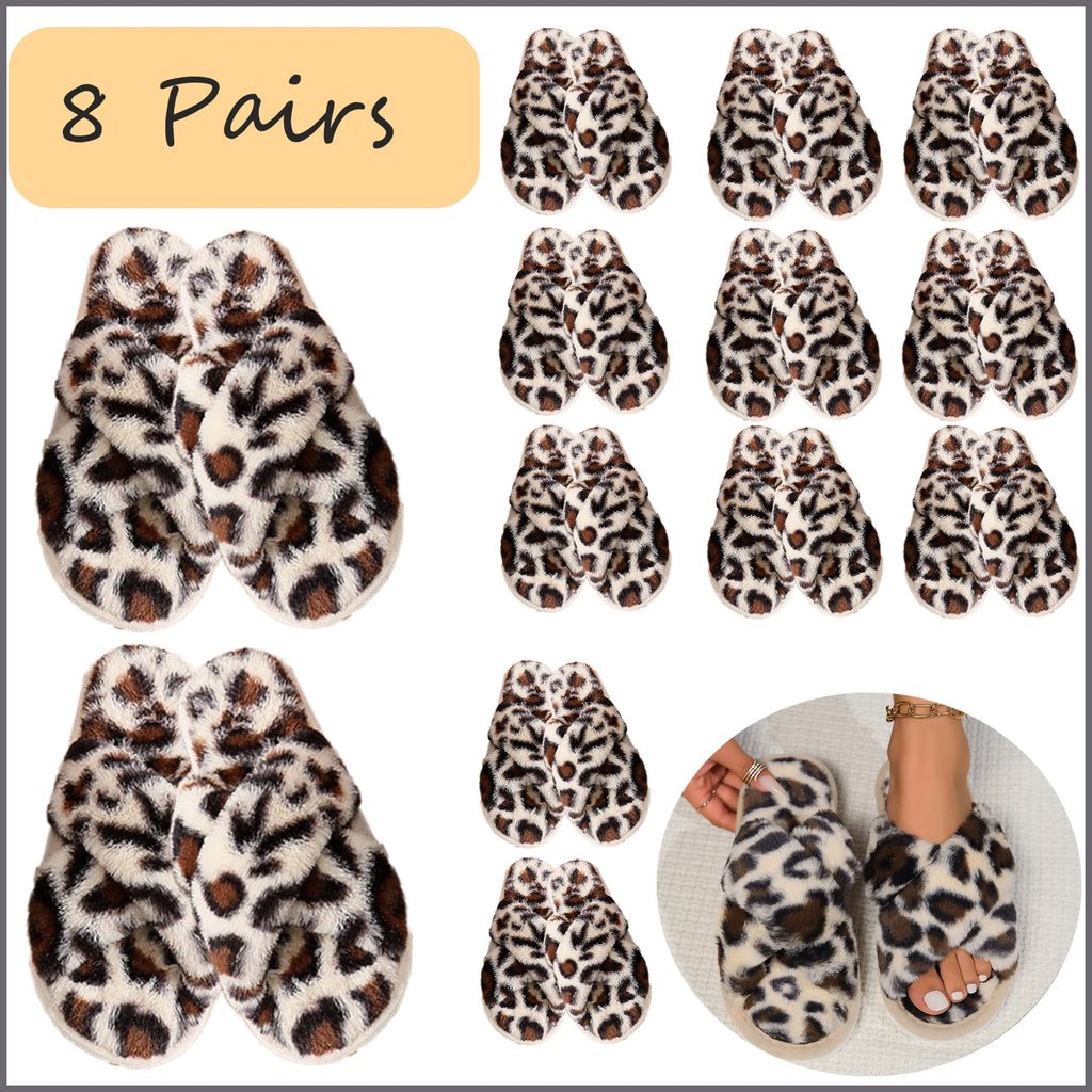 4-12 Sets Faux Fur Slippers