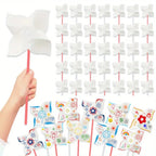 100PC Blank DIY Paper Pinwheels