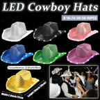 8-80PC Light Up LED Cowboy Hats