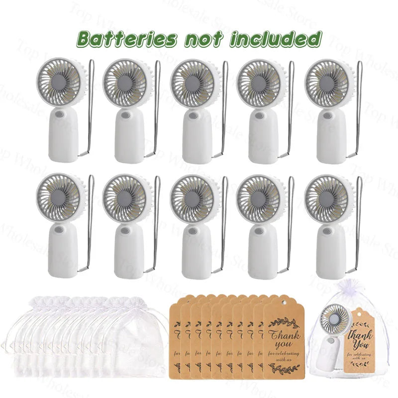 10-100PC Handheld Fans With Gift Cards & Bags