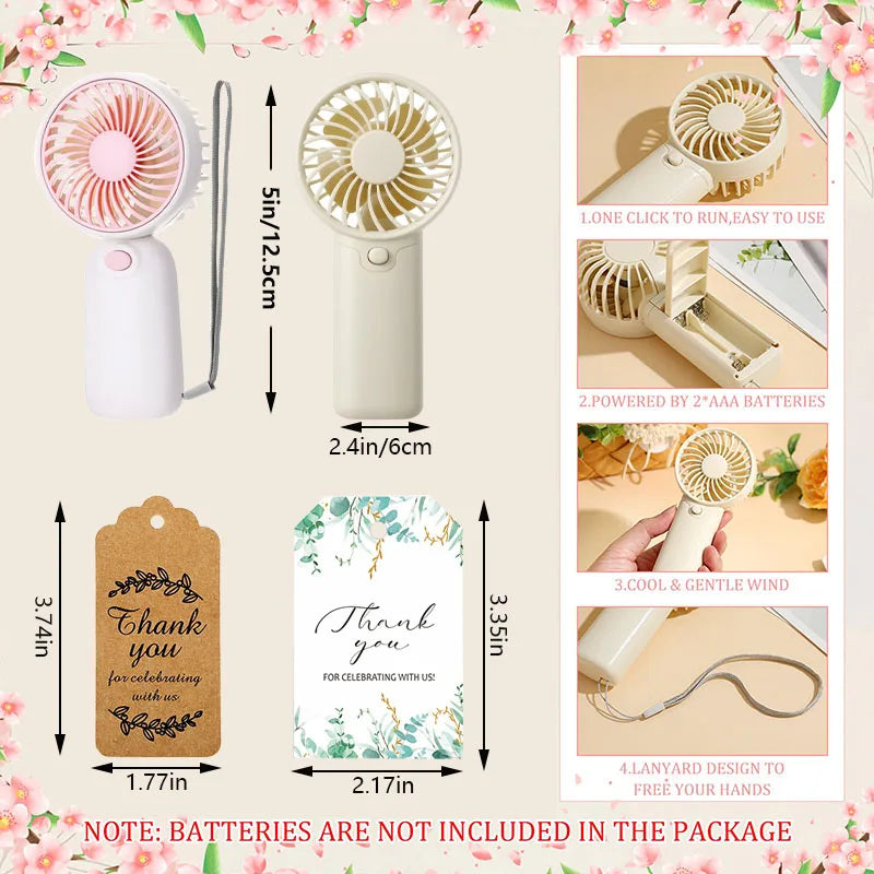 10-100PC Handheld Fans With Gift Cards & Bags