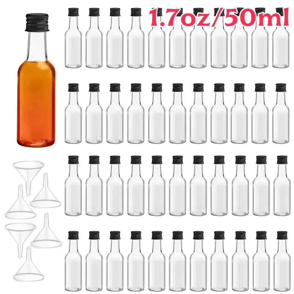 30-100PC Mini Liquor Bottles with Funnels