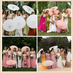 24-90PC 84CM Customised Wooden Handle Paper Umbrellas Parasols