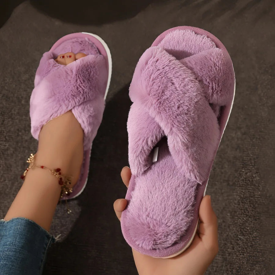 4-12 Sets Faux Fur Slippers