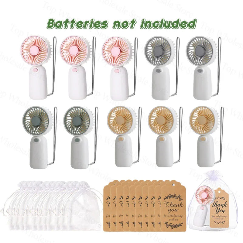 10-100PC Handheld Fans With Gift Cards & Bags