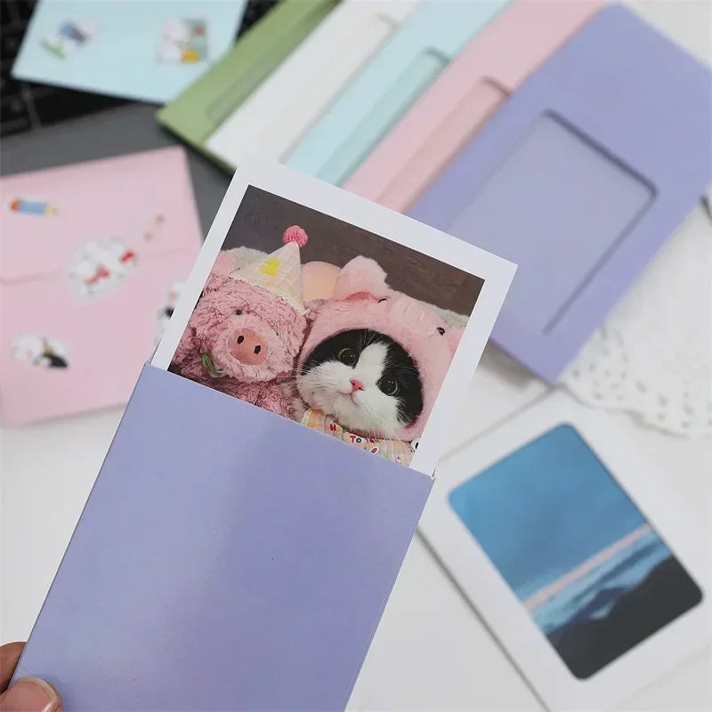 10PC Transparent Window Paper Envelopes Photo Card Holder