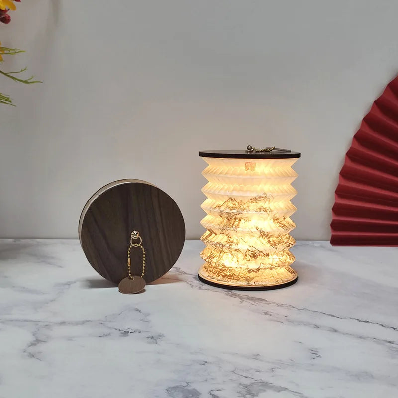 1PC Foldable Lantern Lamp Dimmable LED Light USB Rechargeable DIY Craft