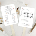10/30PC Personalised Printed Paper Fans with Wooden Sticks