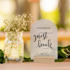 5-20PC Blank Frosted Arch Acrylic Sign with Wood Stand