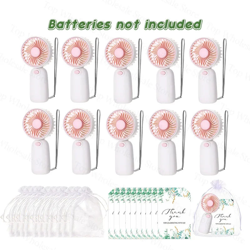 10-100PC Handheld Fans With Gift Cards & Bags