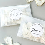 50PC Personalised Stickers & Bag Set 'Throw Me' Exit Confetti Toss Packets