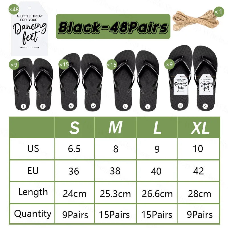 6-100 Pairs Flip Flops "A Little Treat For Your Dancing Feet" Tags