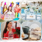 5-20PC Blank Frosted Arch Acrylic Sign with Wood Stand