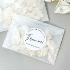 50PC Personalised Stickers & Bag Set 'Throw Me' Exit Confetti Toss Packets