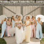 12-90PC 84CM White Paper Umbrella Parasol & Folding Hand Fan Set