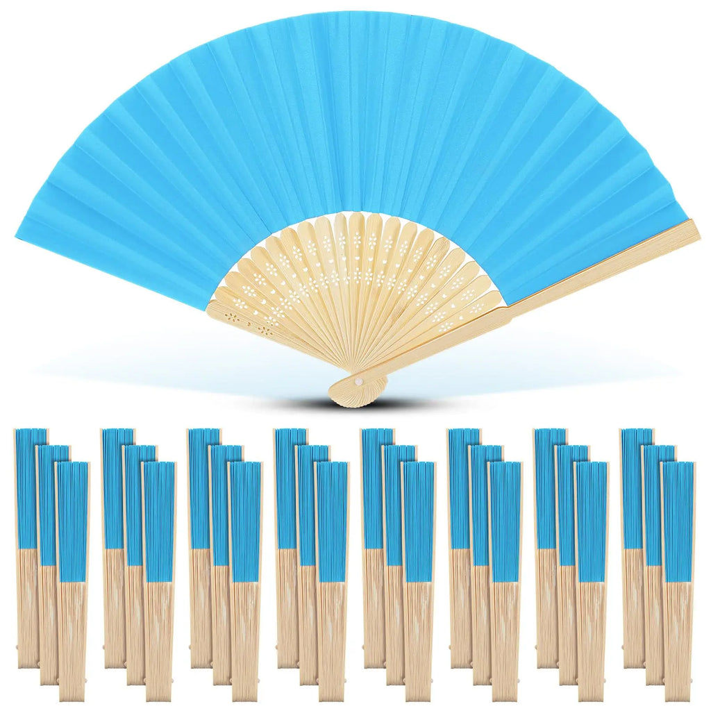 40-240PC Folding Hand Fans Optional Fabric Gift Bag