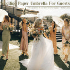 12-90PC 84CM White Paper Umbrella Parasol & Folding Hand Fan Set