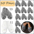 4-12 Sets Faux Fur Slippers