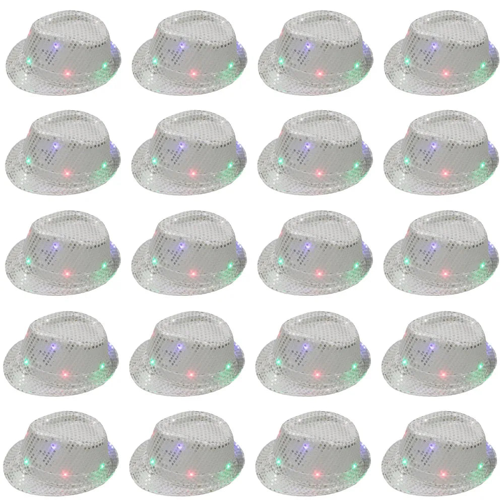 Light Up Straw Fedora Hats