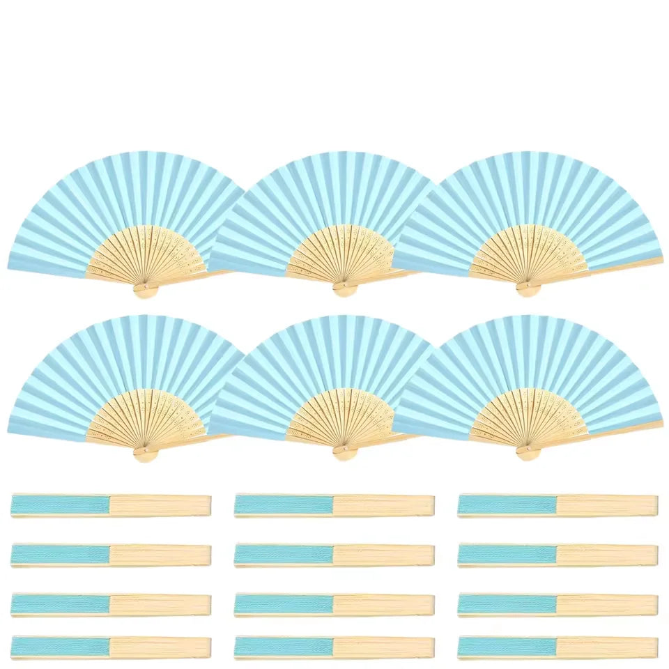 40-240PC Folding Hand Fans Optional Fabric Gift Bag