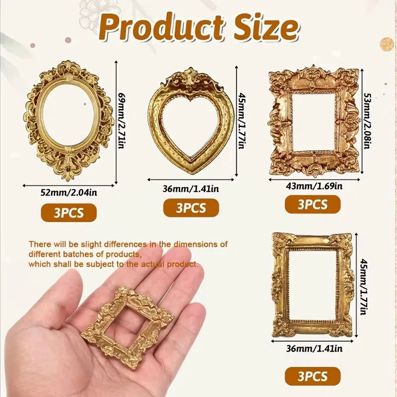 Golden Mini Vintage Photo Frames