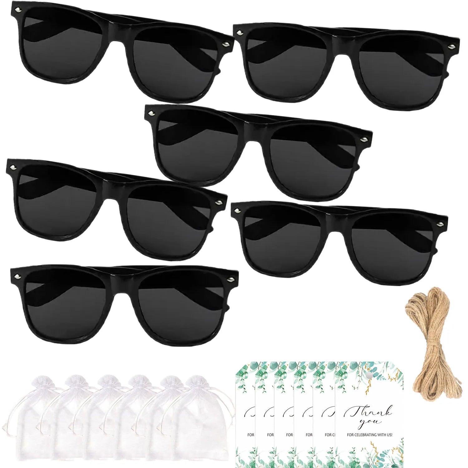 12-100PC Sunglasses With Thank You Card & Gift Bag