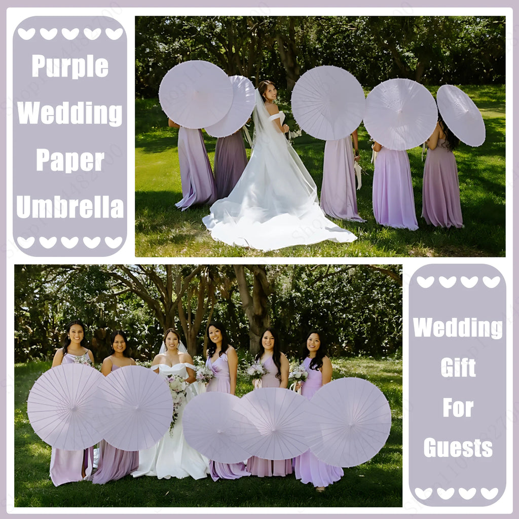 24-90PC 84CM Customised Wooden Handle Paper Umbrellas Parasols