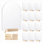 5-20PC Blank Frosted Arch Acrylic Sign with Wood Stand