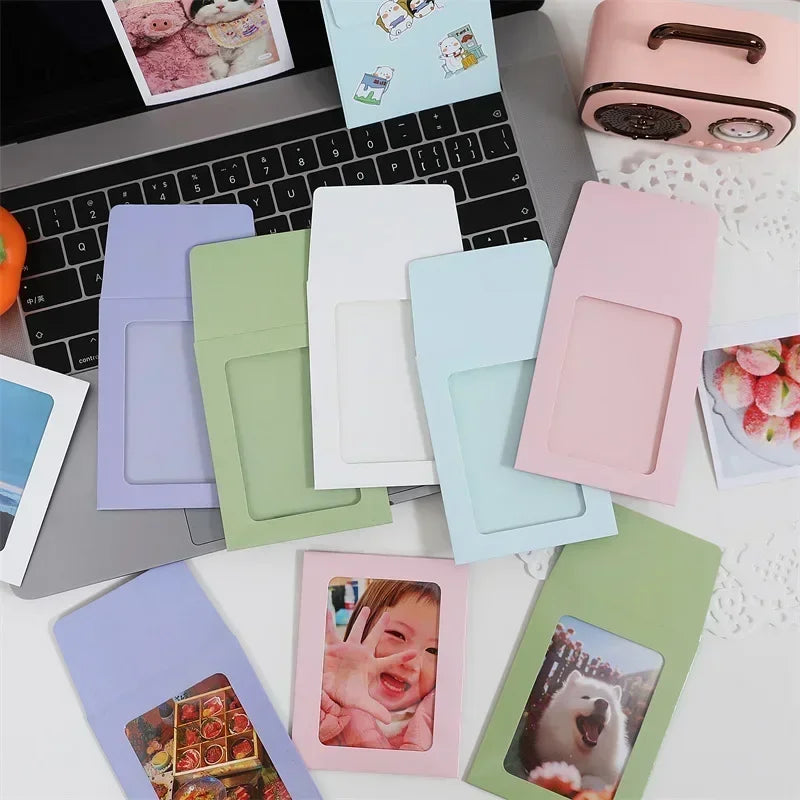 10PC Transparent Window Paper Envelopes Photo Card Holder